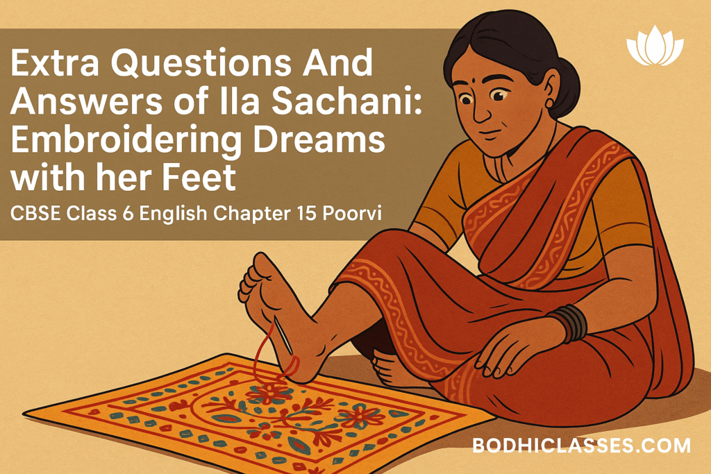 Extra Questions and Answers of Ila Sachani: Embroidering Dreams with her Feet
